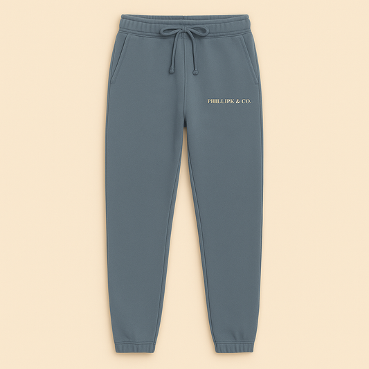 PhillipK & Co. Signature Pigment Slate Blue Dyed Sweatpants