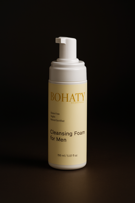 BOHATY Gentle Cleansing Foam for Men – Vegan, Organic, All Skin Types (150ml)